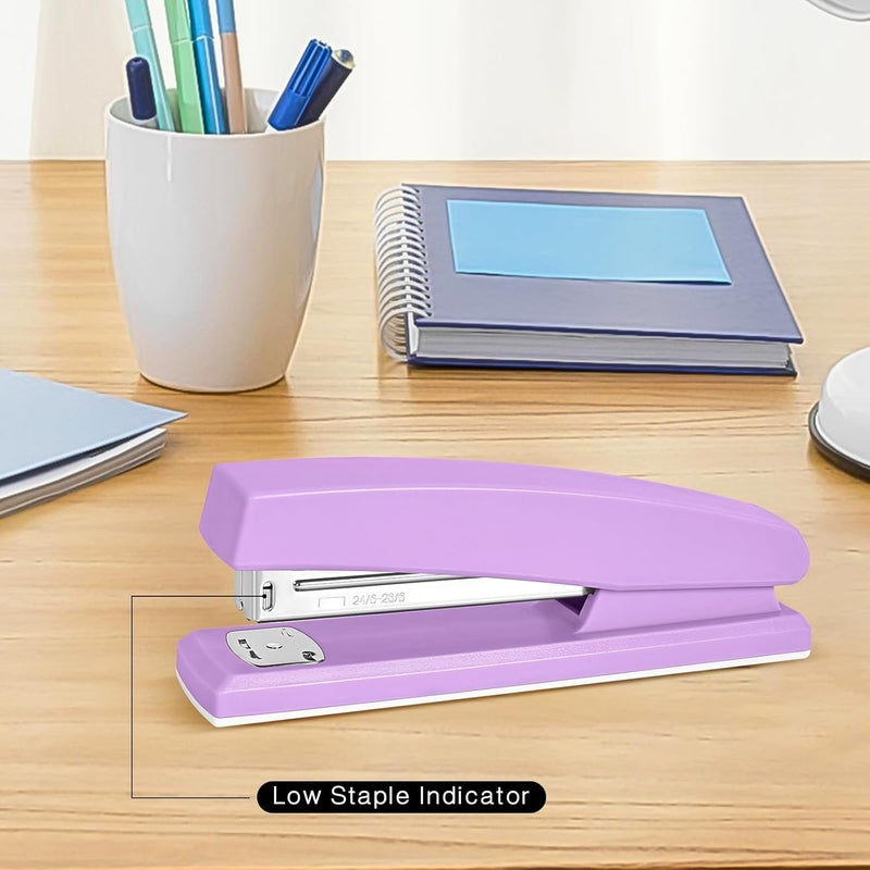 Muxdilu Stapler 25 Sheet Capacity with 1000 Staples and Staple Remover - Staplers for Desk, Non-Slip Office Stapler with Staples for Office, Purple - Image 2